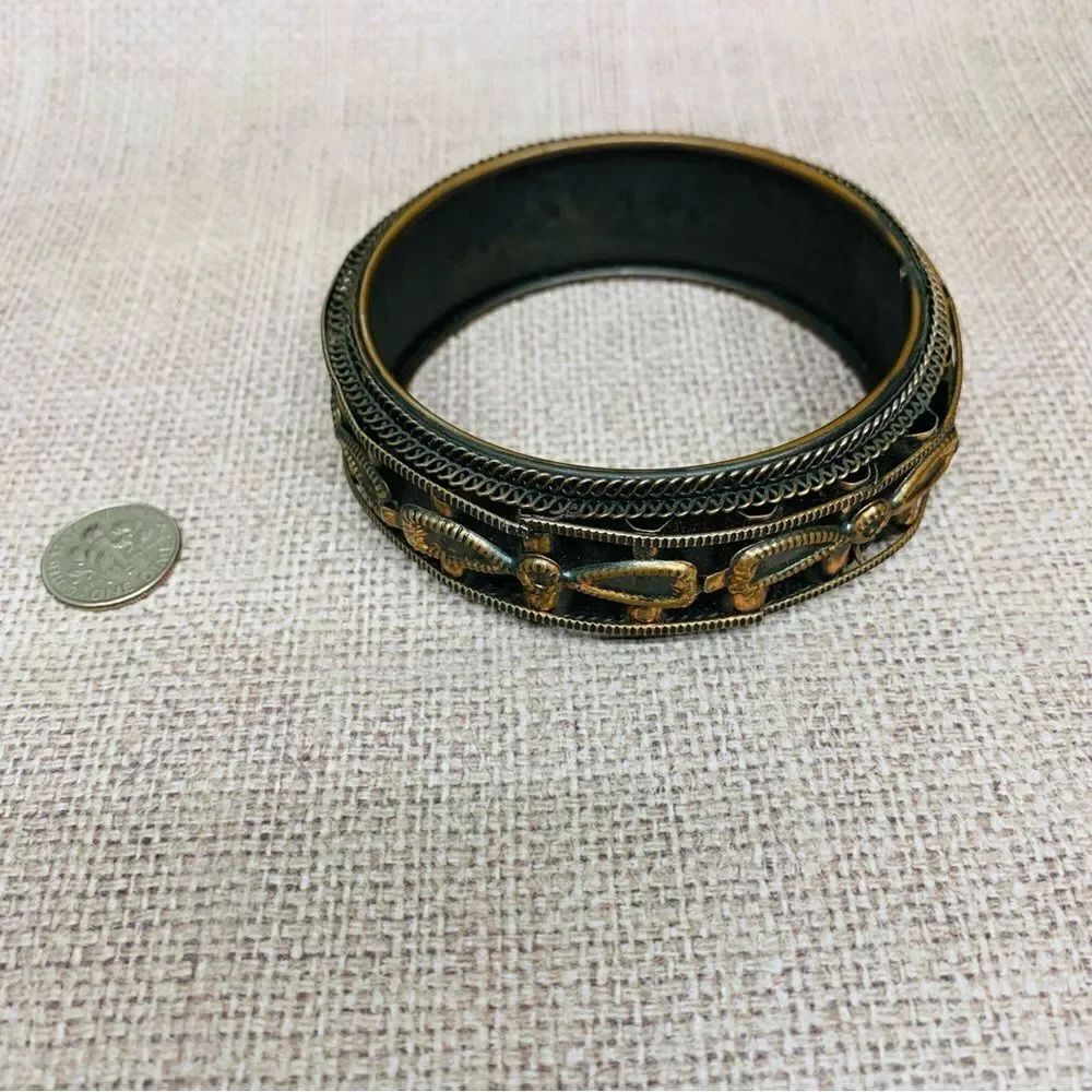Copper Rattle Metal Work Bangle Bracelet